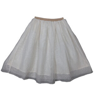 H&M Shimmery Skirt Size 8-9Y Off WhiteTulle Elastic Waist Fully Lined k